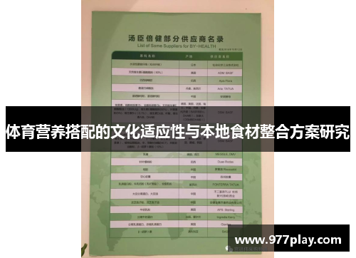 体育营养搭配的文化适应性与本地食材整合方案研究