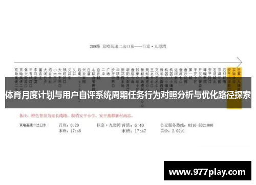 体育月度计划与用户自评系统周期任务行为对照分析与优化路径探索
